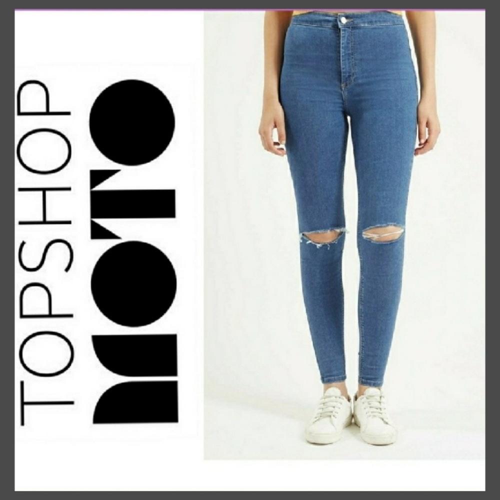 Topshop Moto Ripped Distressed Joni Jeans Size W26